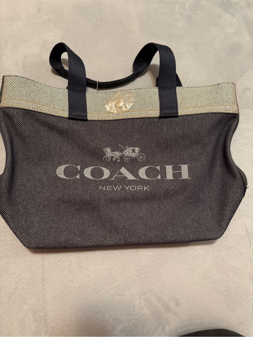 Coach New York Denim Canvas Tote Bag